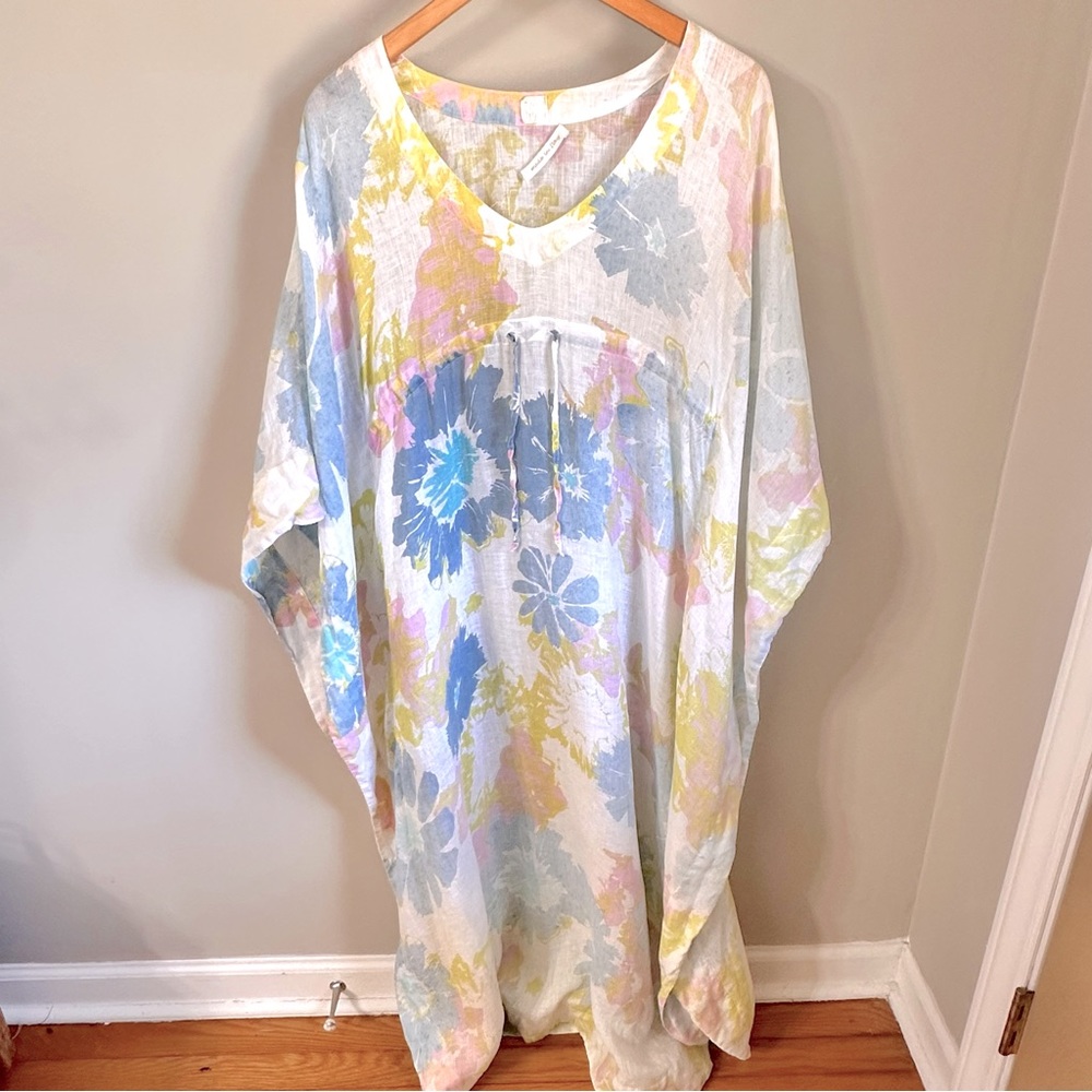 120% Lion Sweet Floral Moomoo style coverup Maxi Dress Size OS